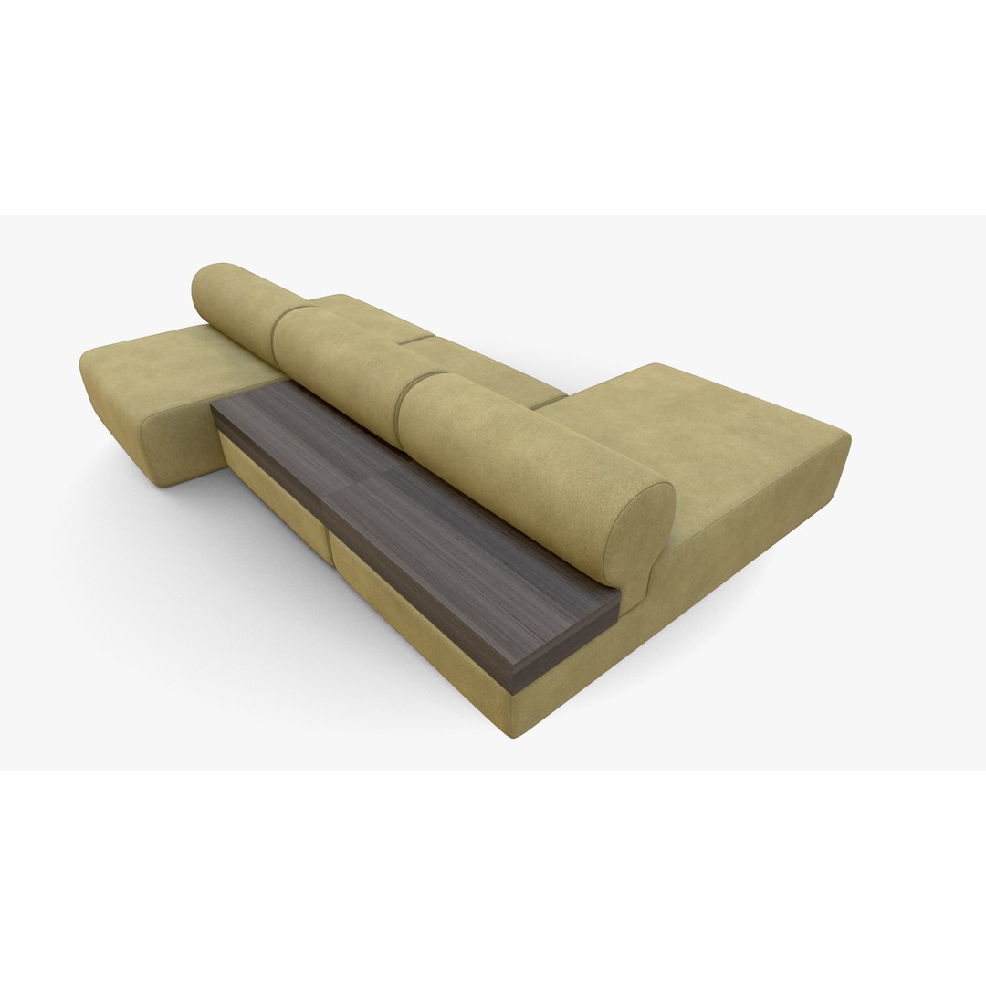 Sofa Oak 3D Model – Low Poly PBR Furniture Asset, FBX - View 5