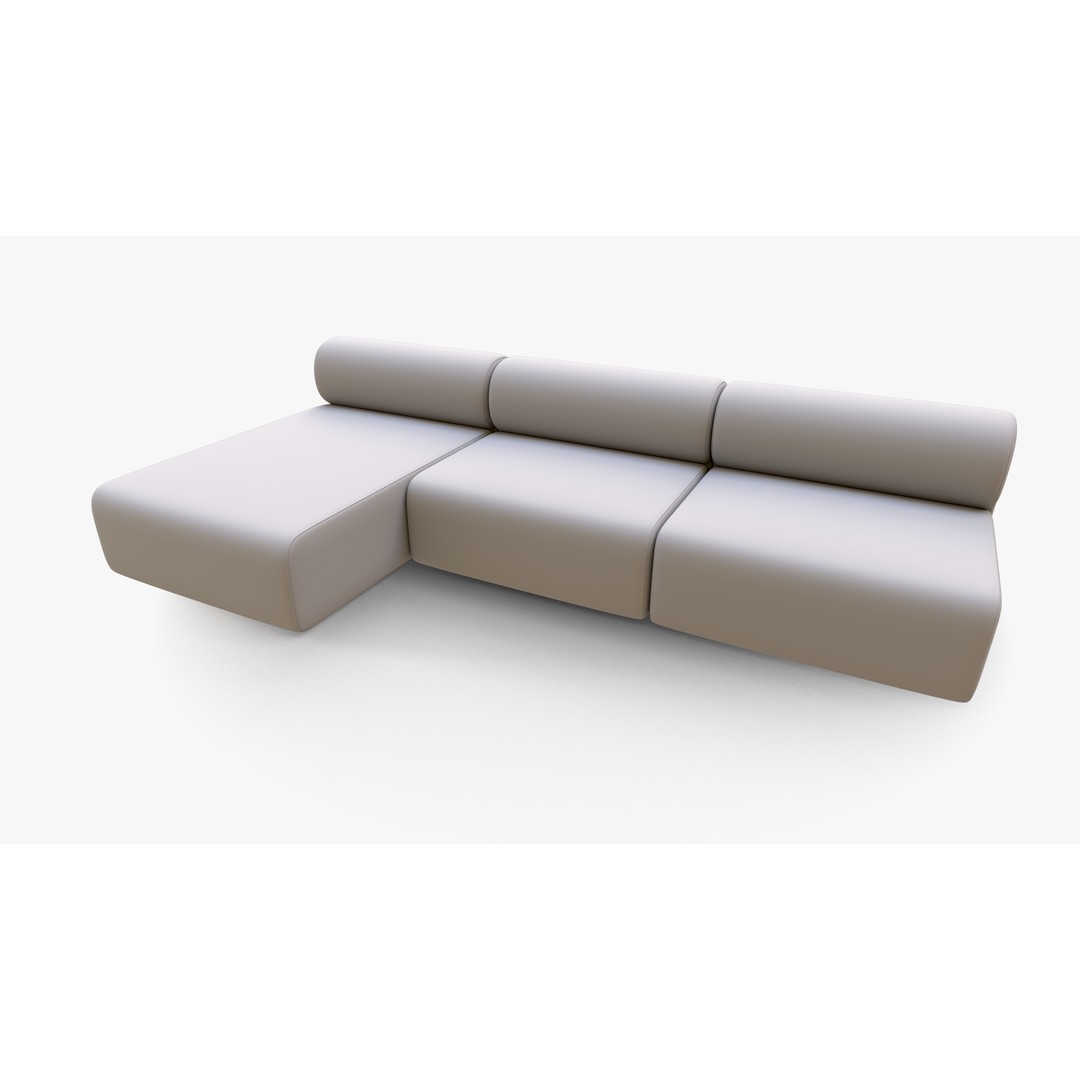 Sofa Oak 3D Model – Low Poly PBR Furniture Asset, FBX - View 9