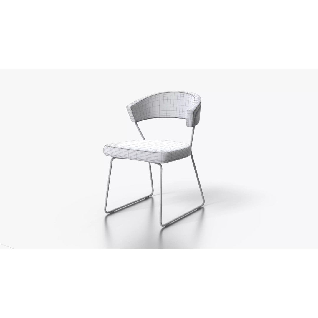 Steel Edge Chair 3D Model – Low Poly Furniture Asset, FBX - View 7