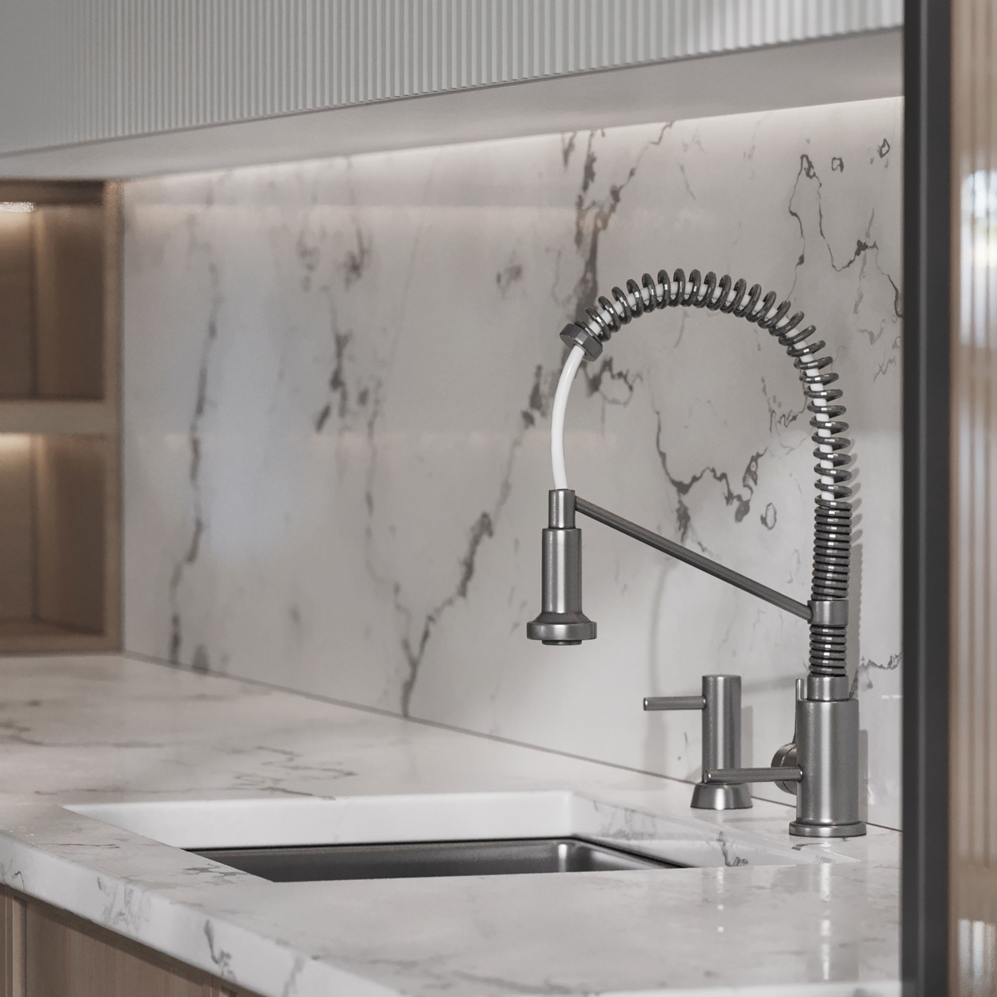 Modern L Shape Kitchen with Island - Game-Ready 3D Model - View 6