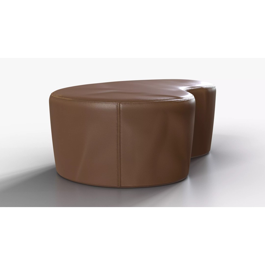 Ottoman Leather Big 3D Model – Low Poly PBR Furniture Asset, FBX - View 3