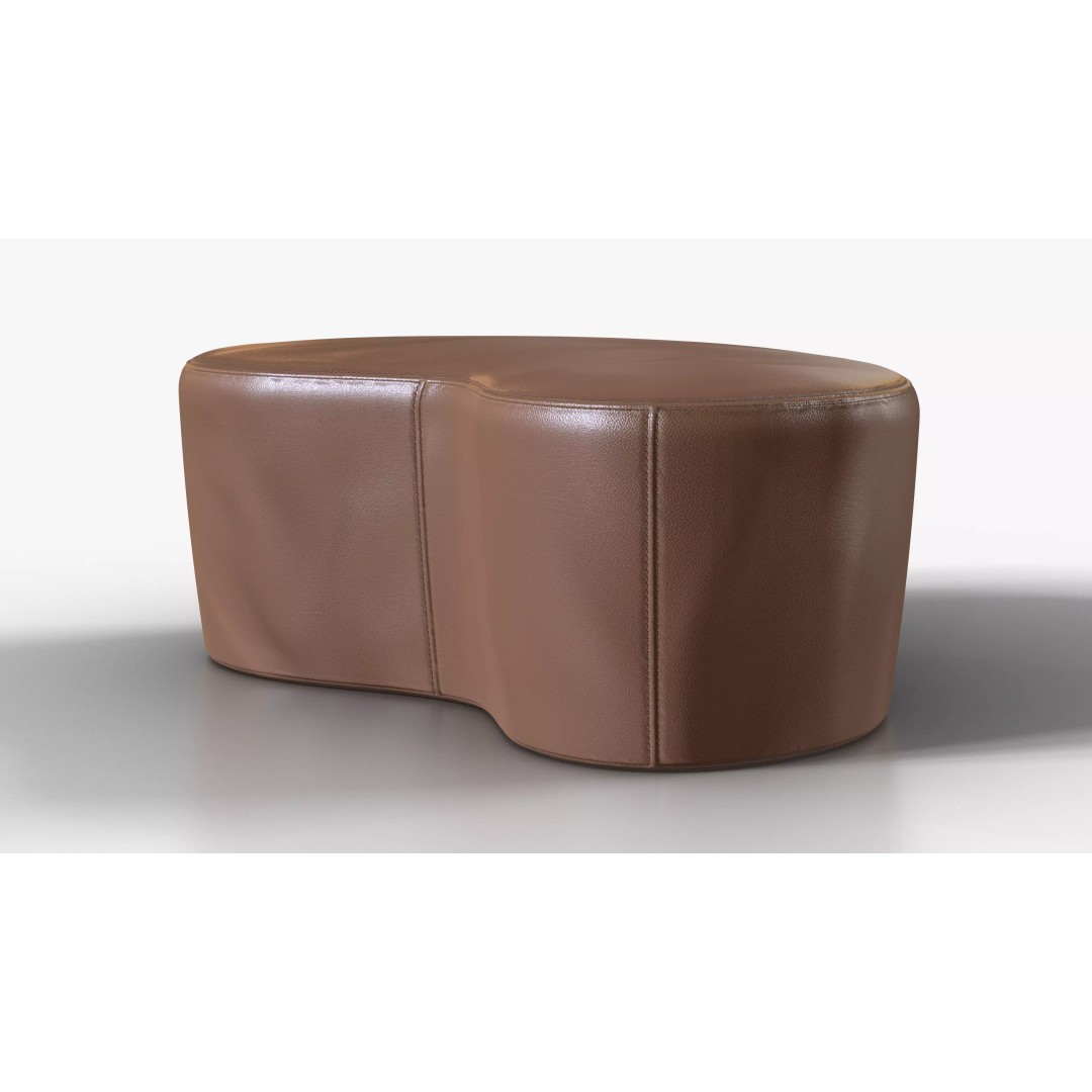 Ottoman Leather Big 3D Model – Low Poly PBR Furniture Asset, FBX - View 4