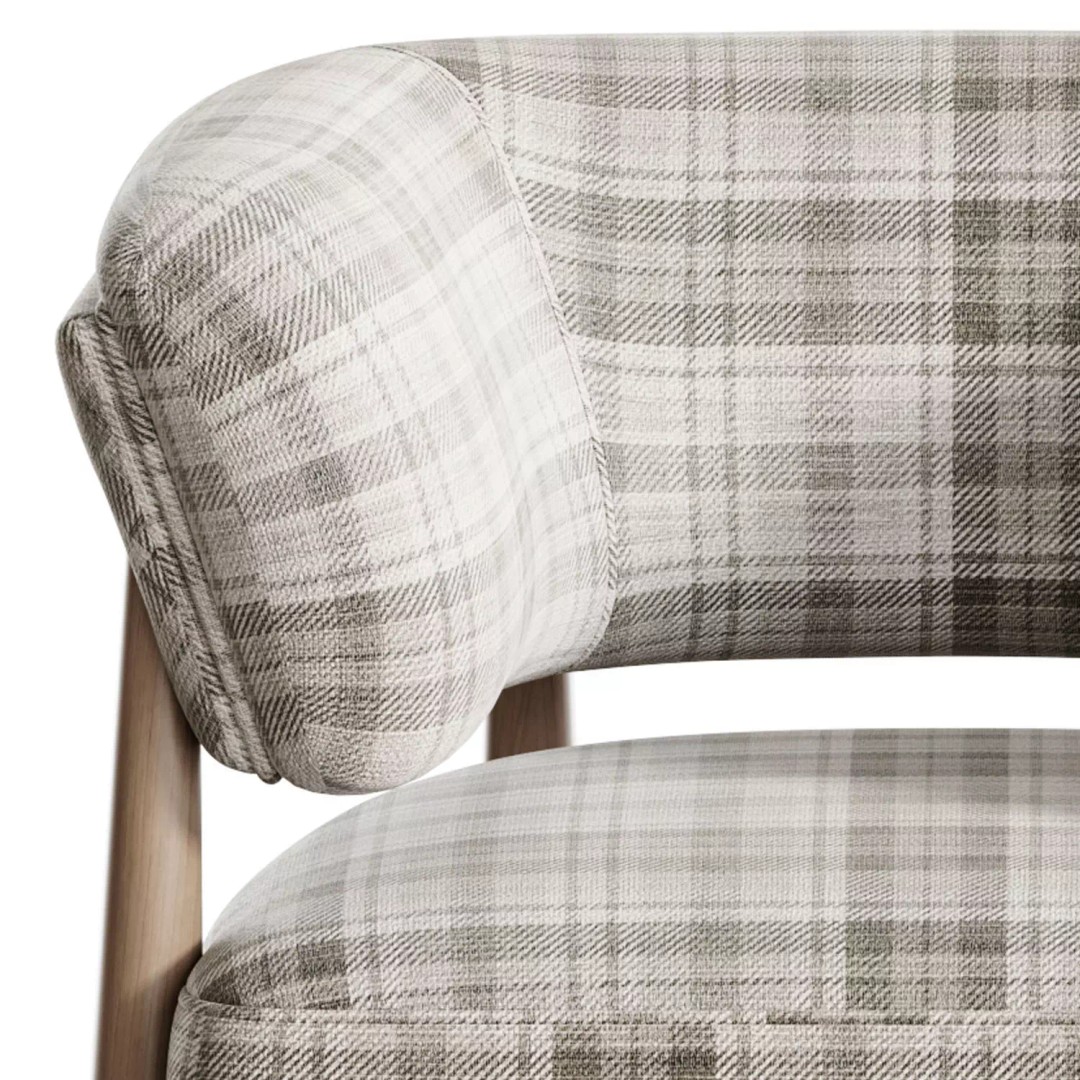 Dolores Stone Cream Fabric Occasional Chair 3D Model – Modern Upholstered Design, FBX, OBJ - View 14