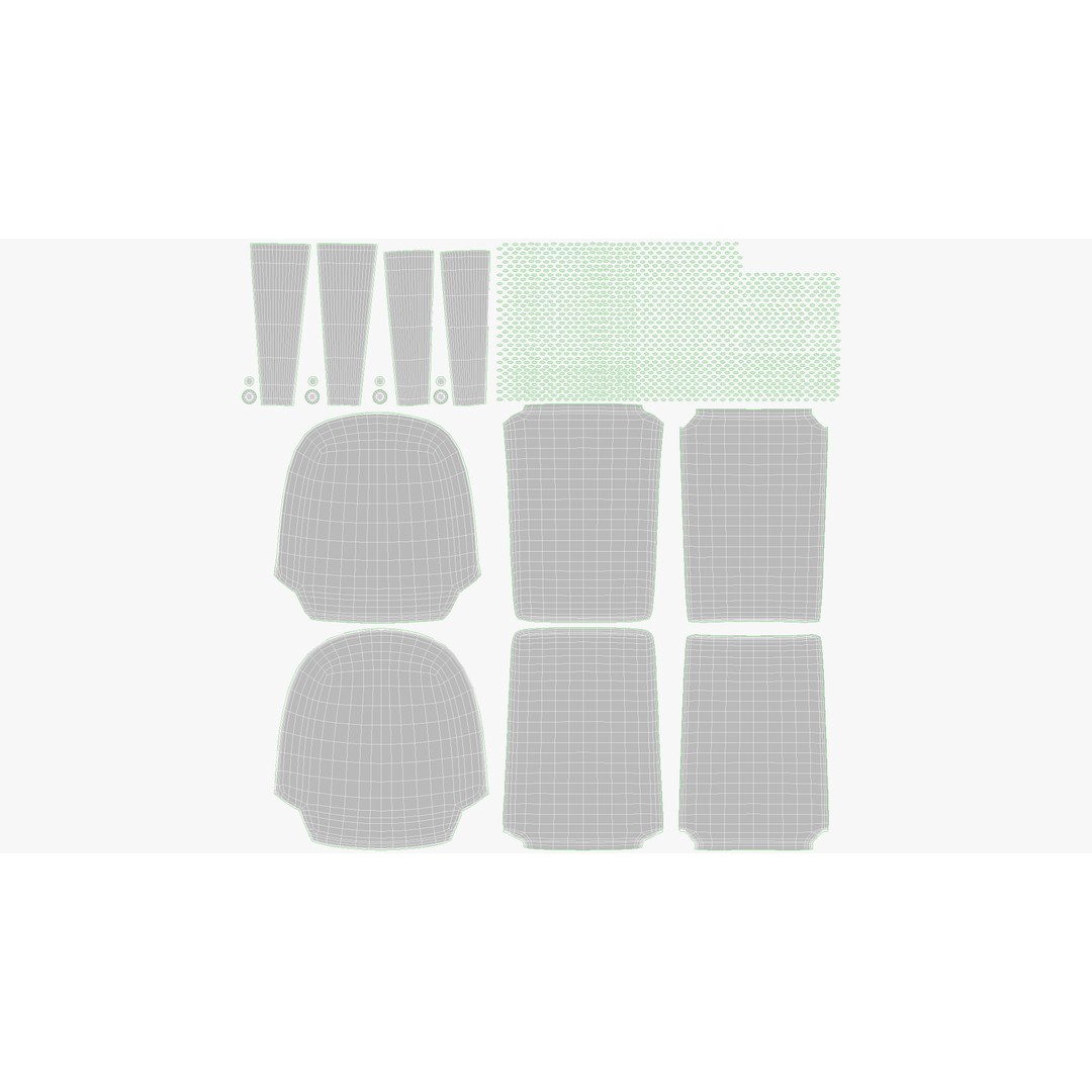 Gray Fabric Chair 3D Model – High Quality Dining Furniture, FBX