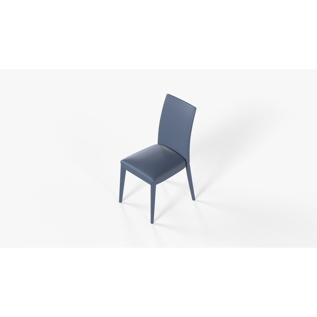 Gray Fabric Chair 3D Model – High Quality Dining Furniture, FBX - View 3