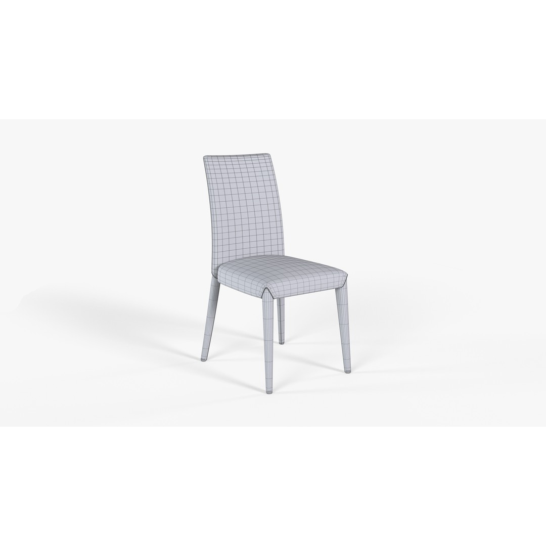Gray Fabric Chair 3D Model – High Quality Dining Furniture, FBX - View 8