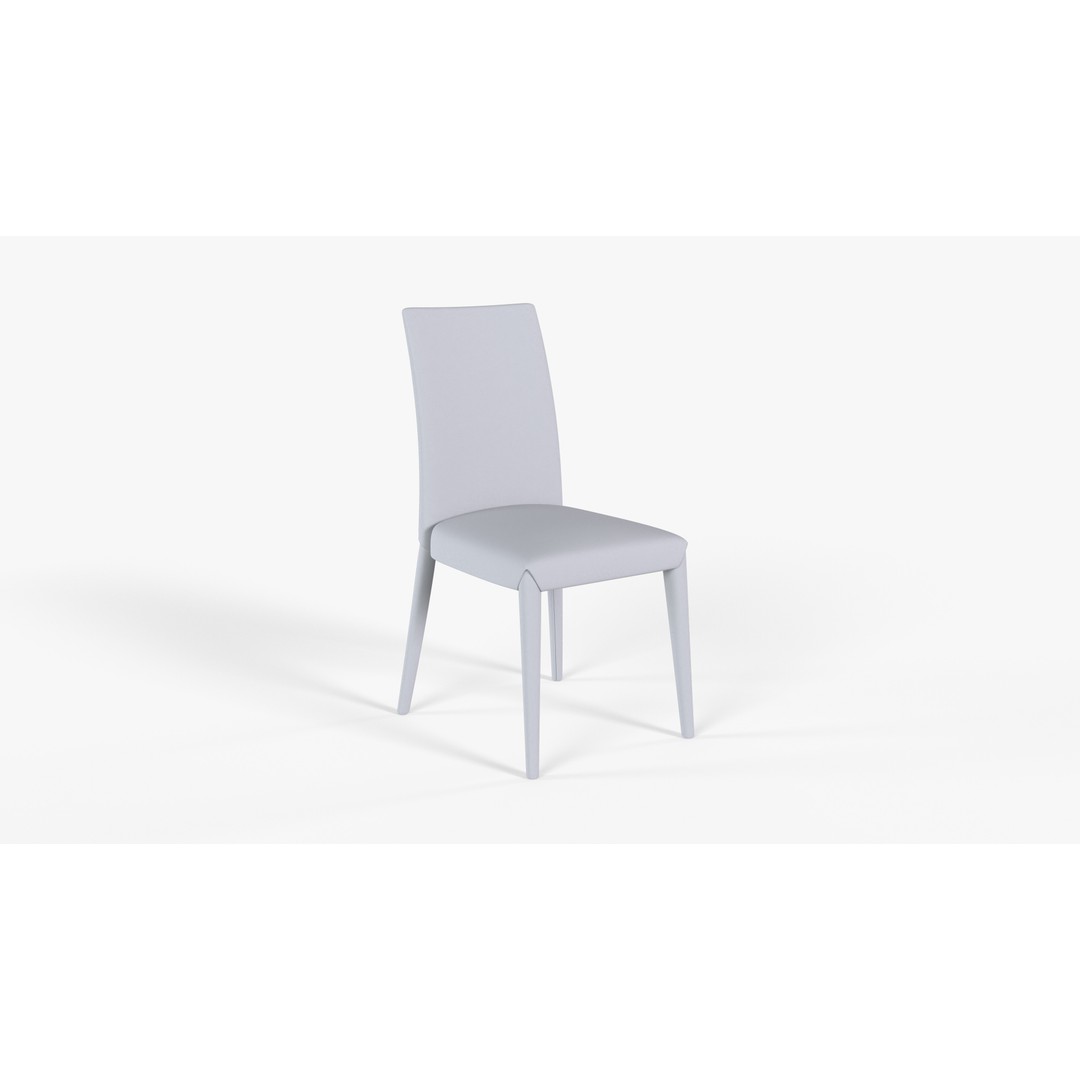 Gray Fabric Chair 3D Model – High Quality Dining Furniture, FBX - View 9