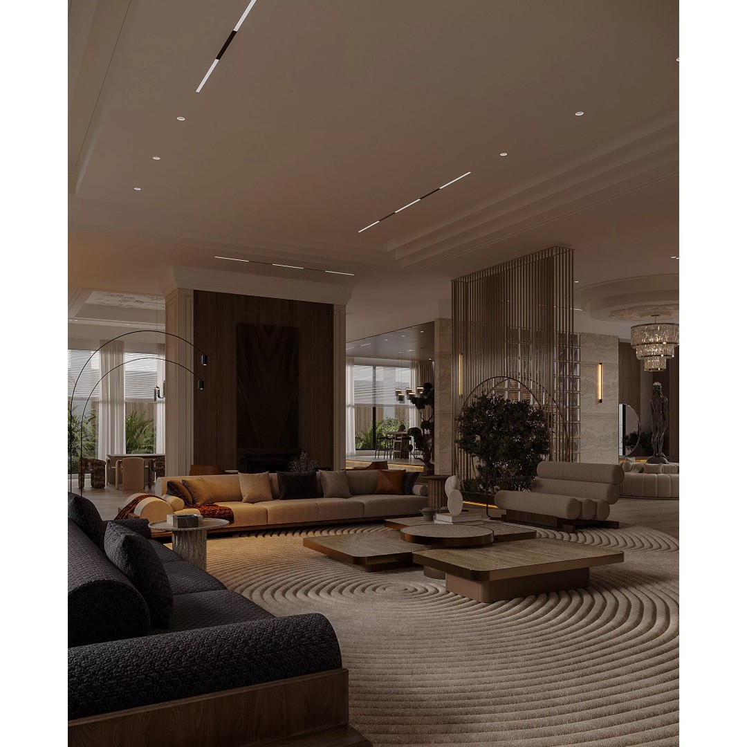 Modern Living Room & Kitchen 3D Model – Luxurious Interior Design, FBX - View 15