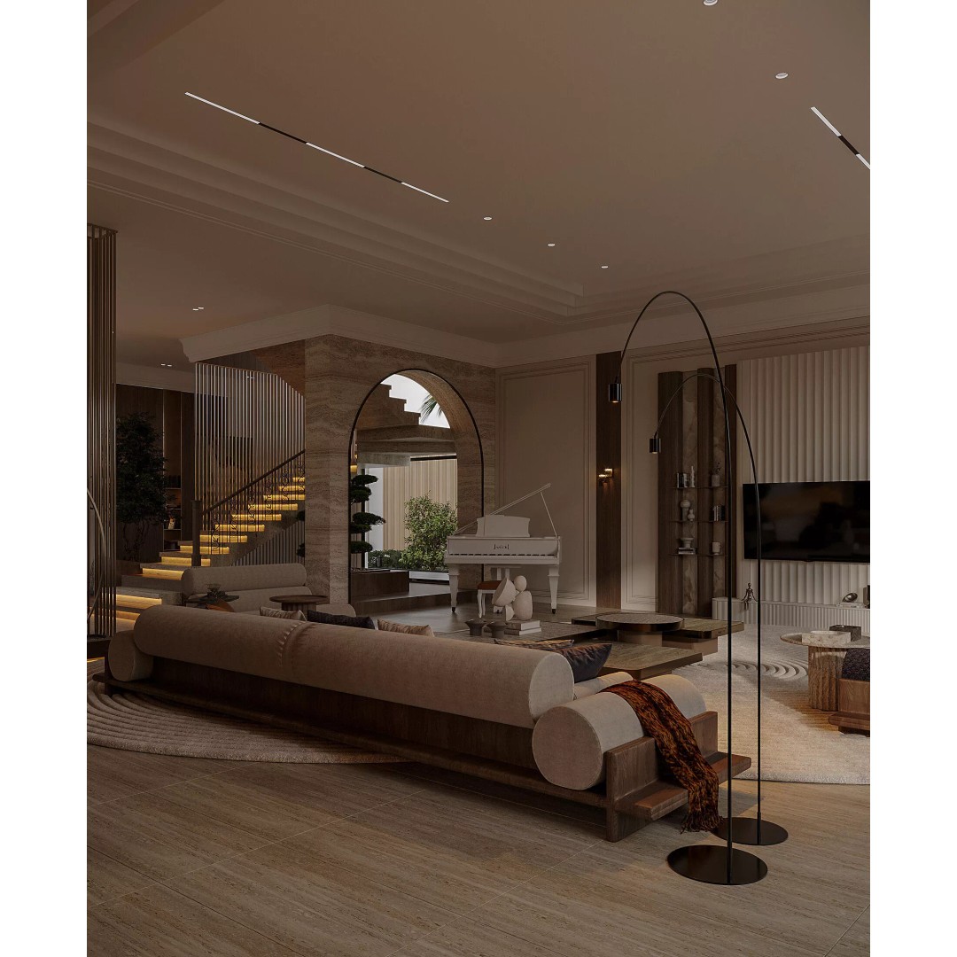 Modern Living Room & Kitchen 3D Model – Luxurious Interior Design, FBX - View 18