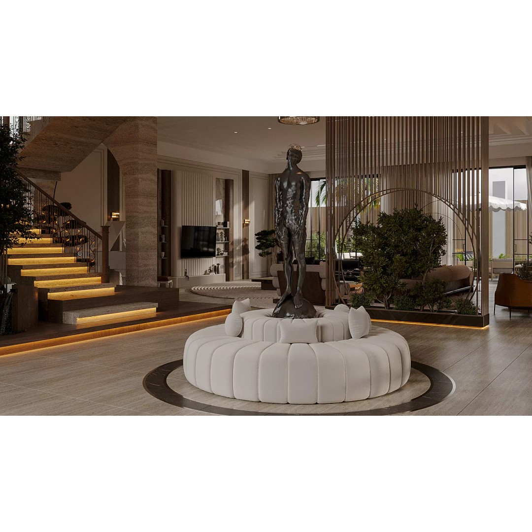 Modern Living Room & Kitchen 3D Model – Luxurious Interior Design, FBX - View 19