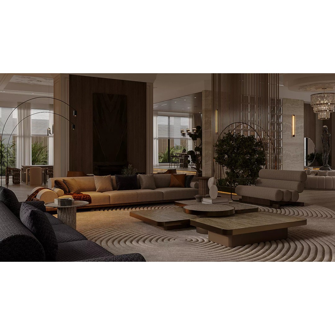 Modern Living Room & Kitchen 3D Model – Luxurious Interior Design, FBX - View 23