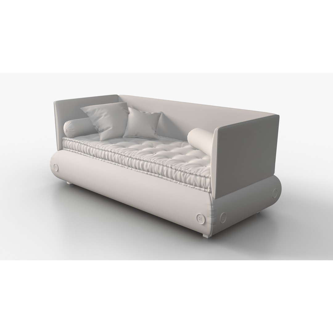Sofa Comfort Orange 3D Model – High Quality PBR Furniture Asset, FBX - View 10