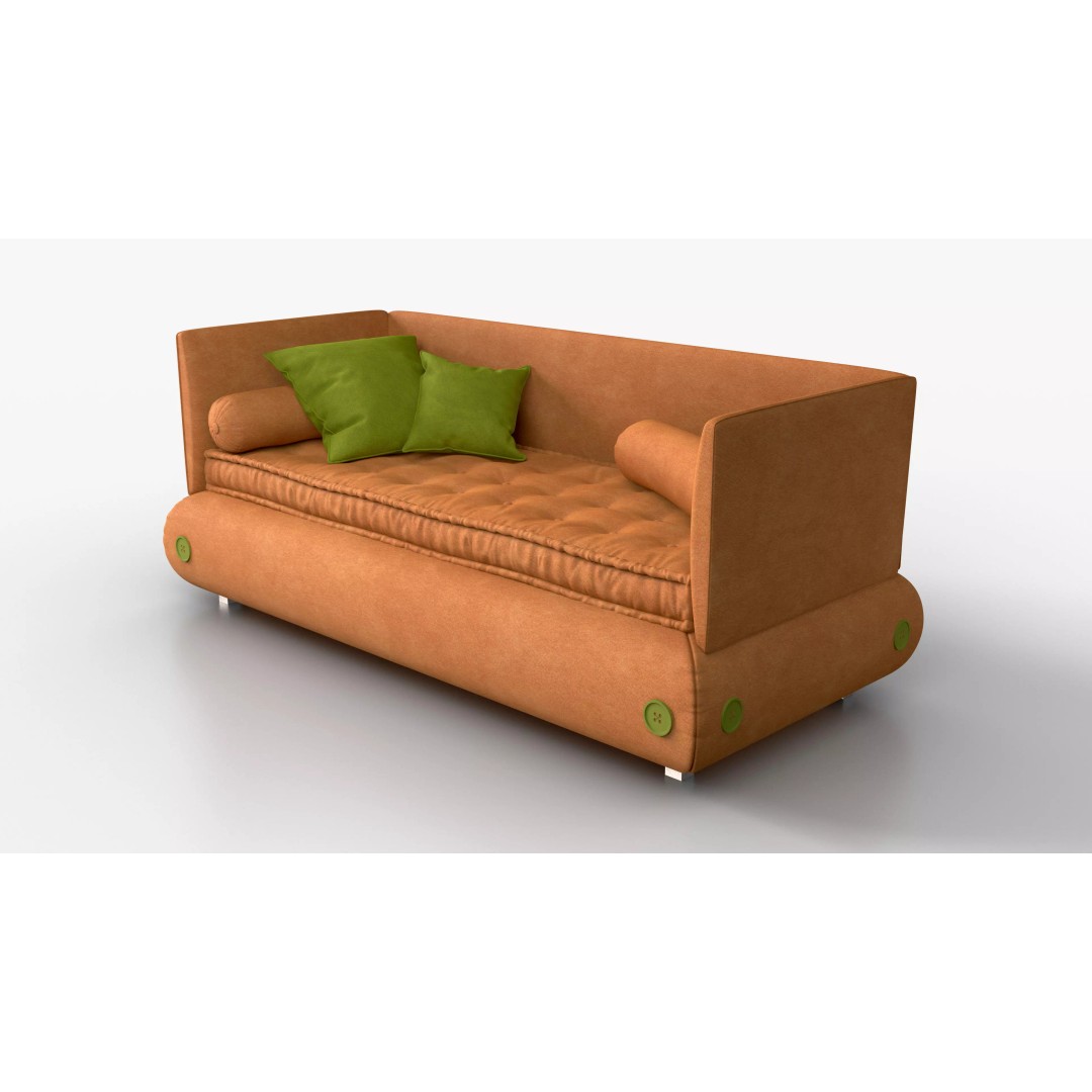 Sofa Comfort Orange 3D Model – High Quality PBR Furniture Asset, FBX - View 2