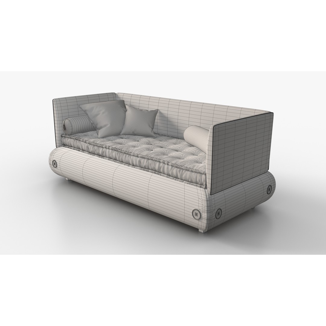 Sofa Comfort Orange 3D Model – High Quality PBR Furniture Asset, FBX - View 8