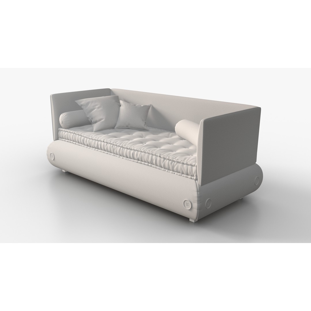Sofa Comfort Orange 3D Model – High Quality PBR Furniture Asset, FBX - View 9