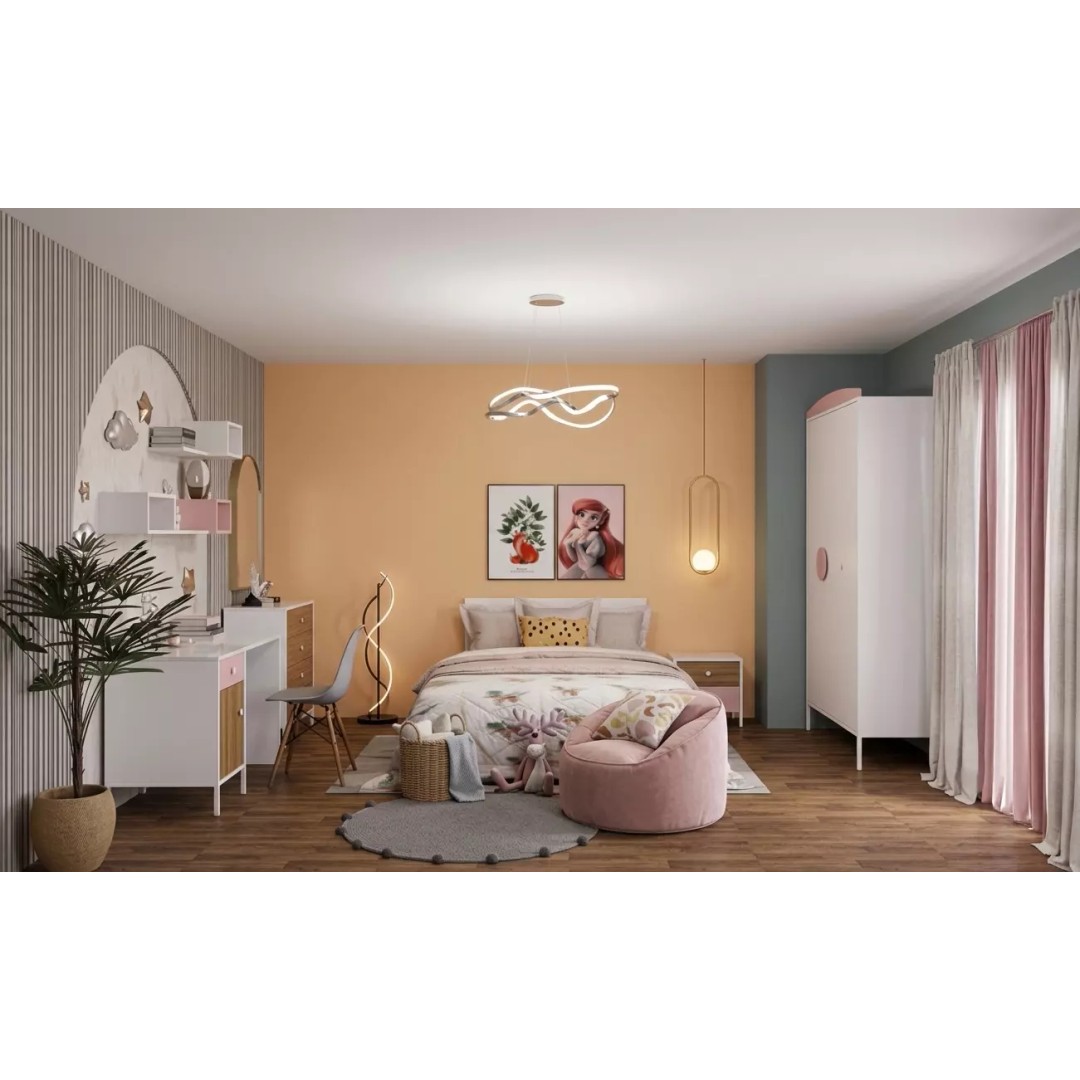 Modern Kids Bedroom 3D Model – Low Poly Interior with Cozy Decor - View 2