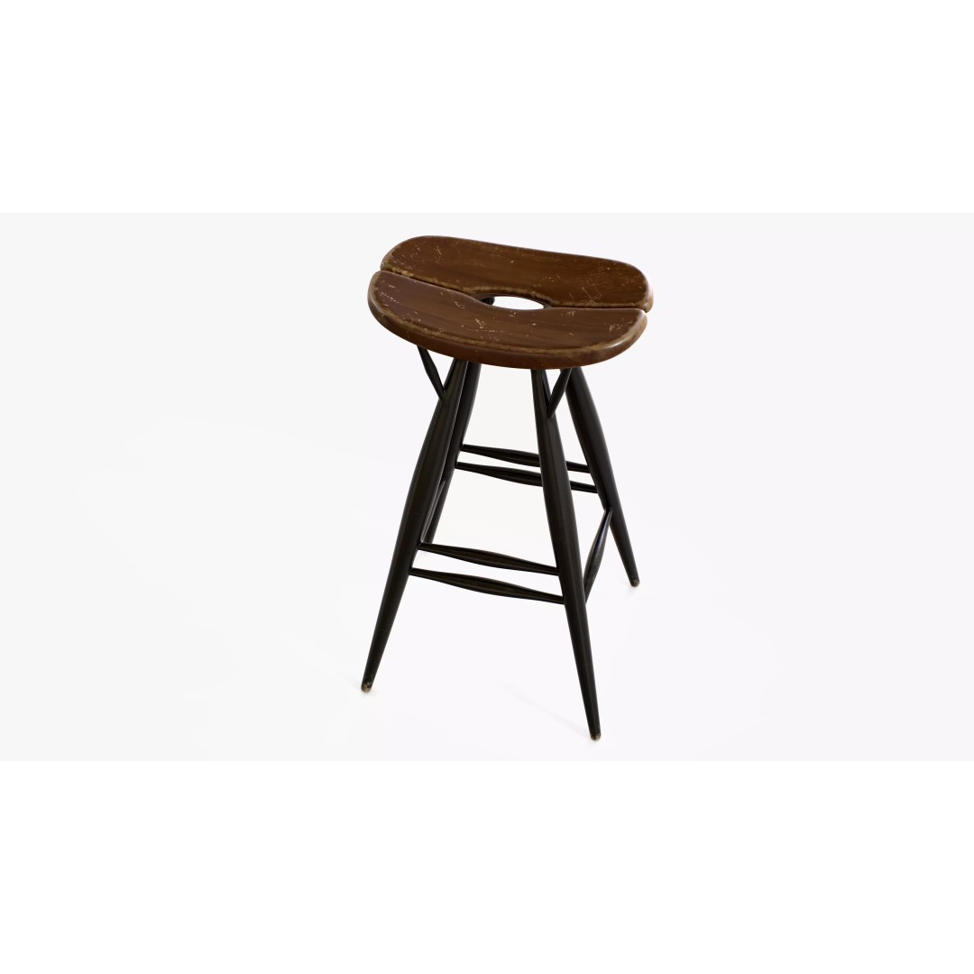 Artek Pirkka Bar Stool 3D Model – Low Poly PBR Furniture Asset, FBX - View 3