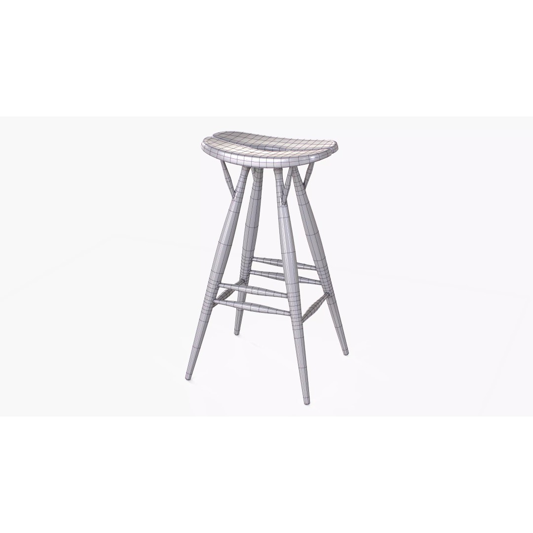 Artek Pirkka Bar Stool 3D Model – Low Poly PBR Furniture Asset, FBX - View 9