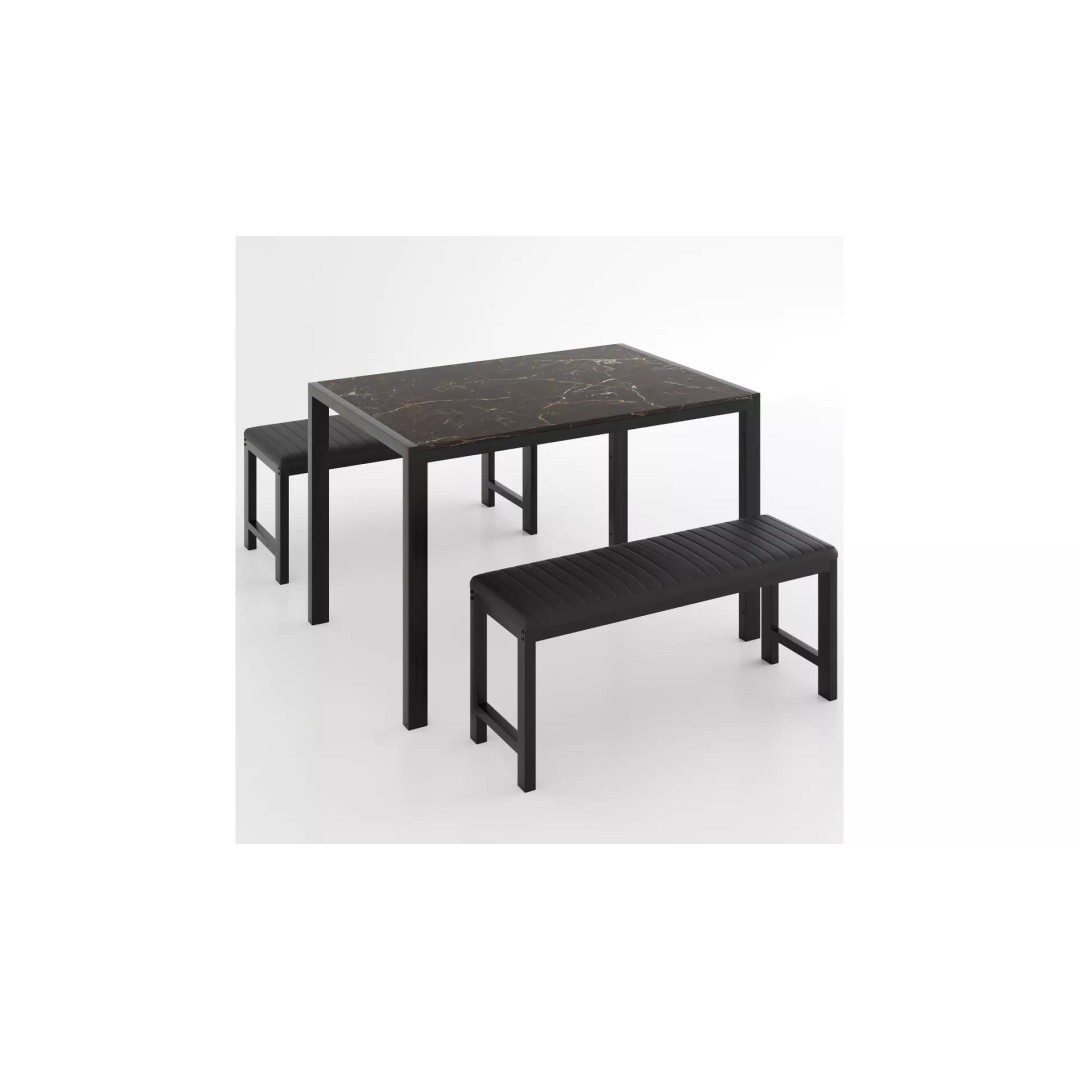 Dining Room Table Set 3D Model – Modern Low-Poly Furniture, FBX - View 2