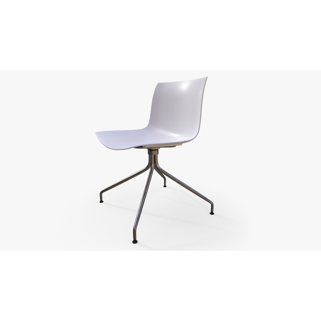 Plastic Chair 3D Model – Low Poly PBR Furniture Asset, FBX - View 3