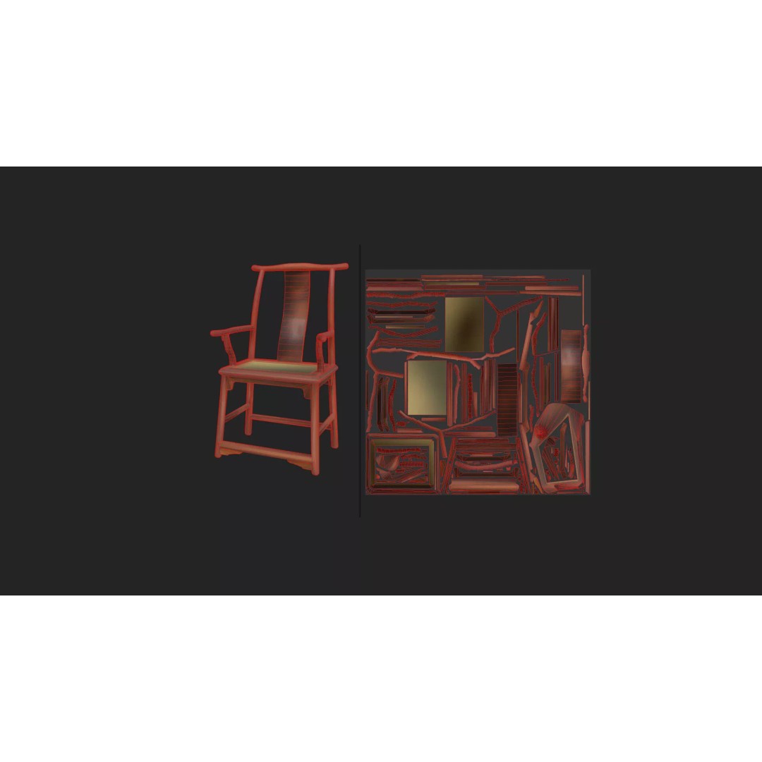 Table and Chairs 3D Model – Low Poly Furniture Asset, FBX, OBJ - View 15