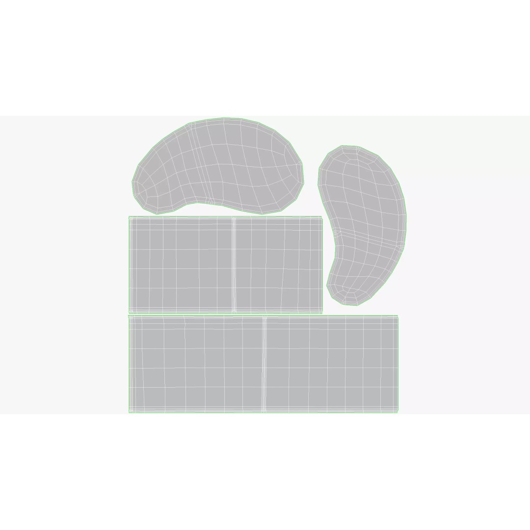 Ottoman 3D Model – Low Poly Fabric Seating Asset, FBX