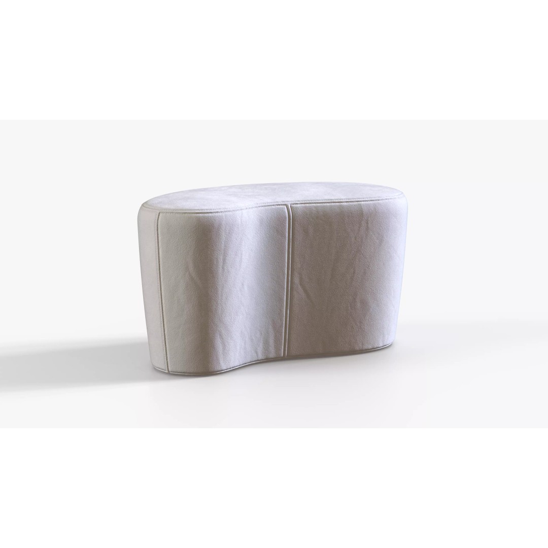 Ottoman 3D Model – Low Poly Fabric Seating Asset, FBX - View 10