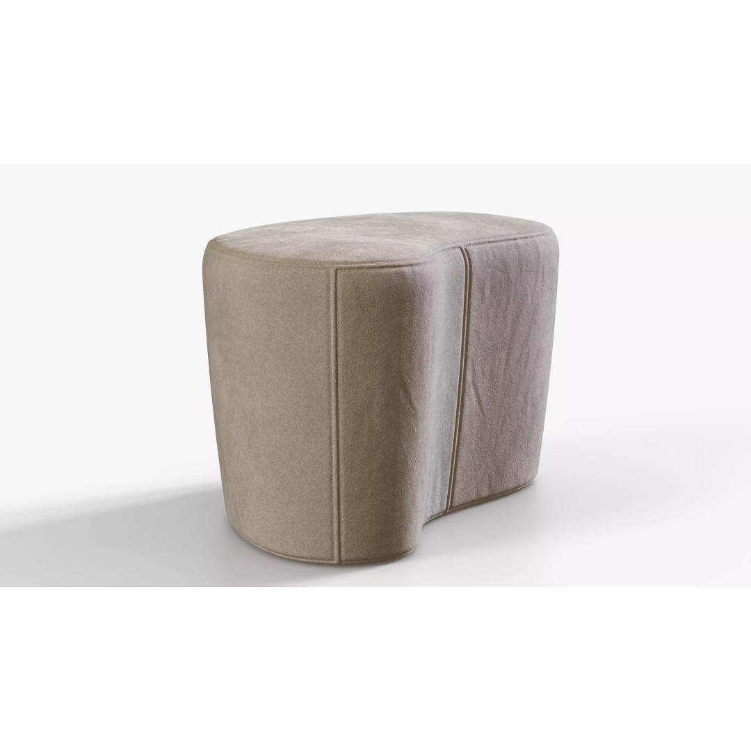 Ottoman 3D Model – Low Poly Fabric Seating Asset, FBX - View 4