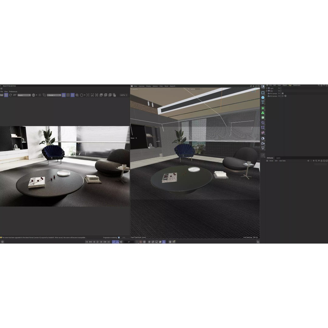Modern Living Room 3D Model – Minimalist Interior Design, FBX - View 5