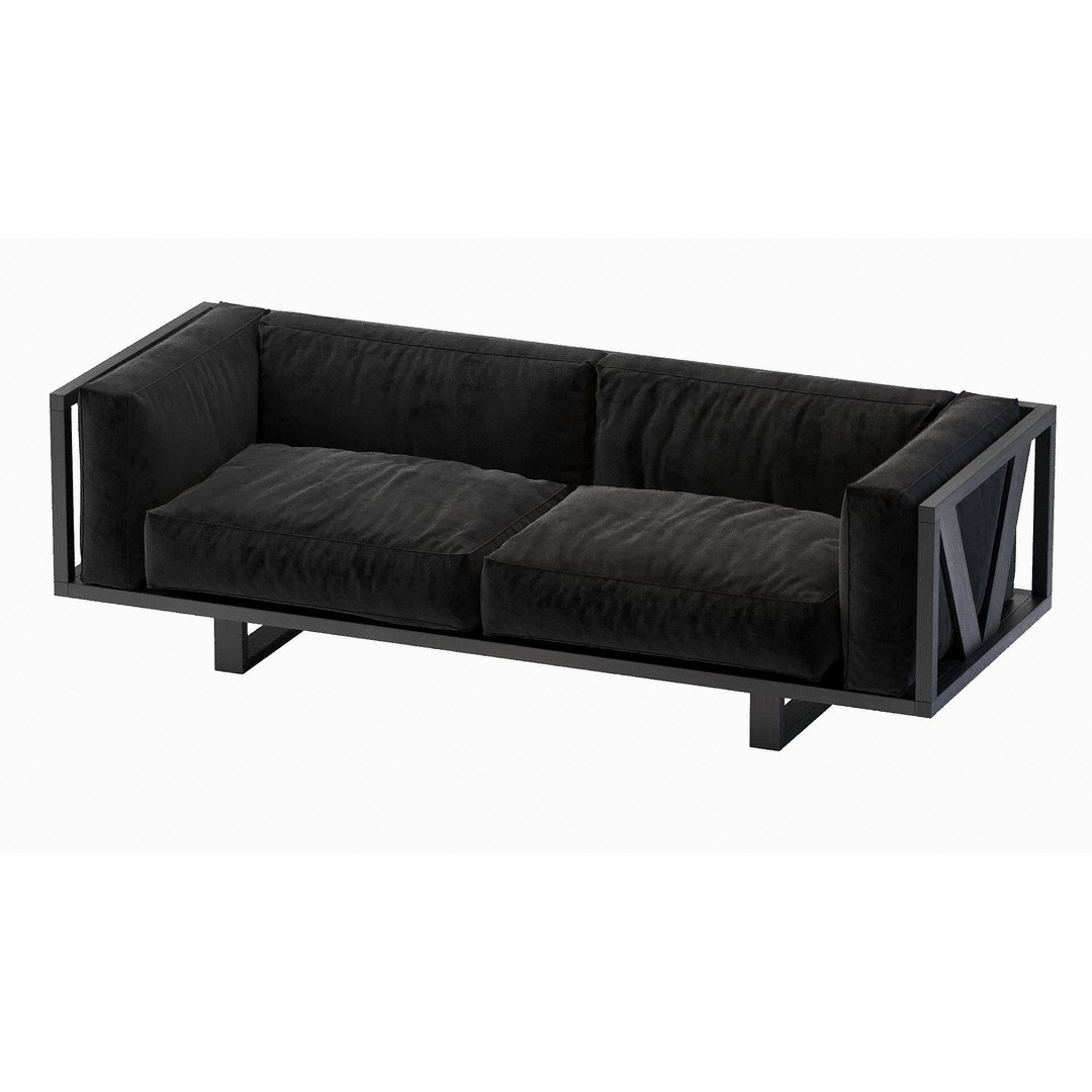 Ej555 Frame Sofa 3D Model – Modern Design, PBR Textures, OBJ/FBX