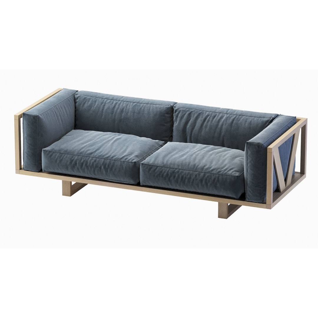 Ej555 Frame Sofa 3D Model – Modern Design, PBR Textures, OBJ/FBX - View 11