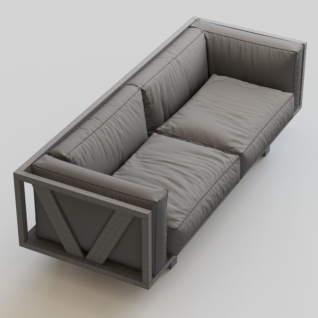 Ej555 Frame Sofa 3D Model – Modern Design, PBR Textures, OBJ/FBX - View 4
