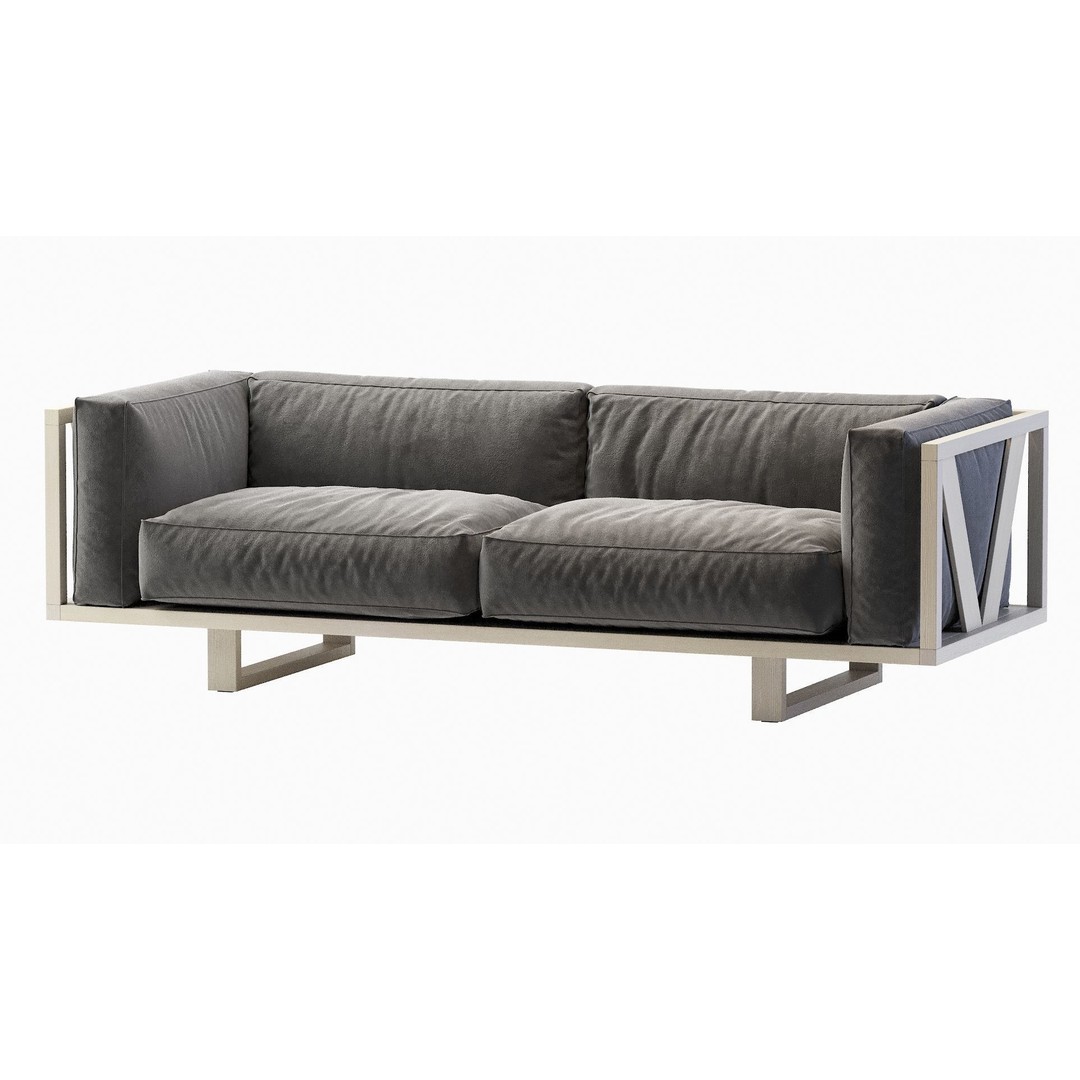 Ej555 Frame Sofa 3D Model – Modern Design, PBR Textures, OBJ/FBX - View 5