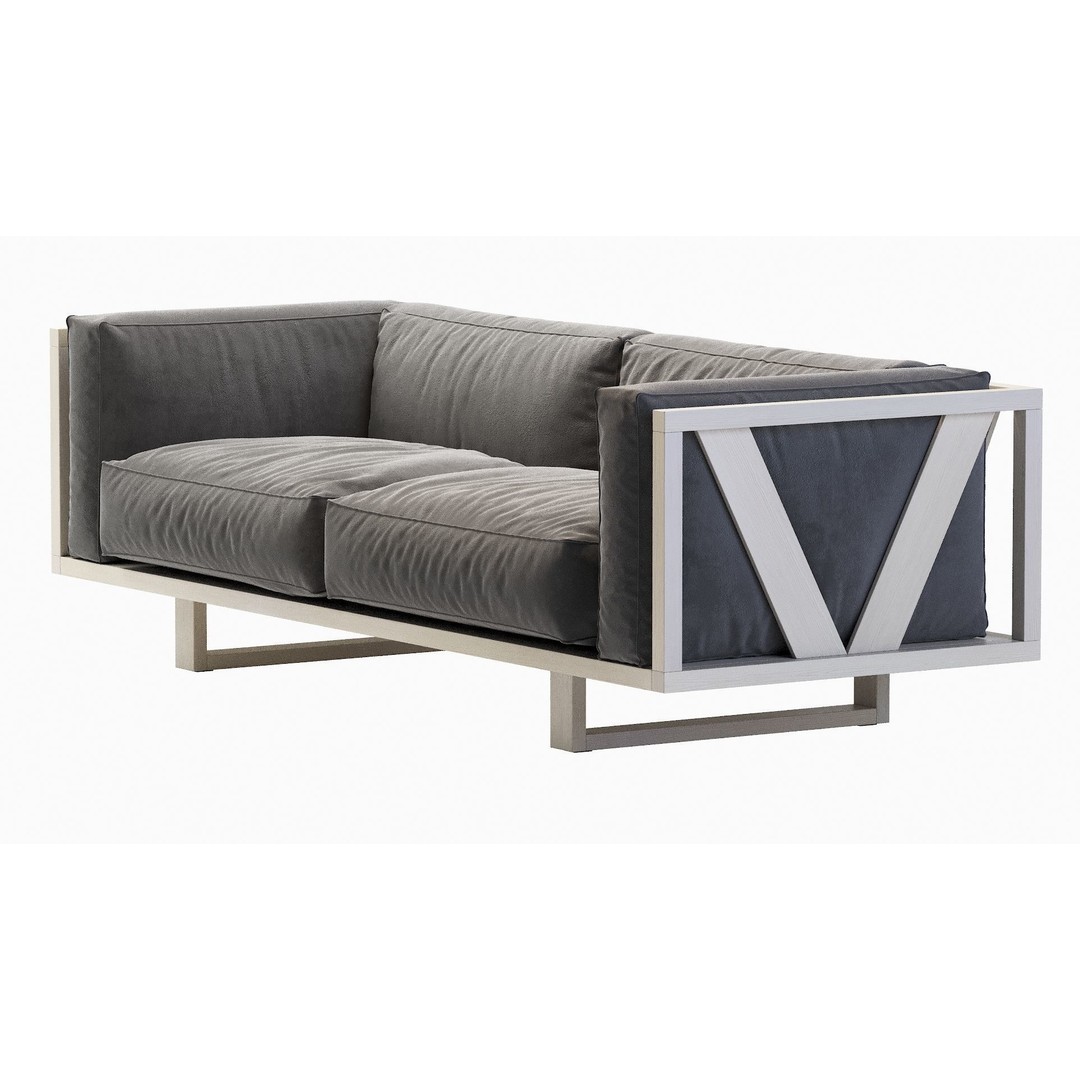 Ej555 Frame Sofa 3D Model – Modern Design, PBR Textures, OBJ/FBX - View 6