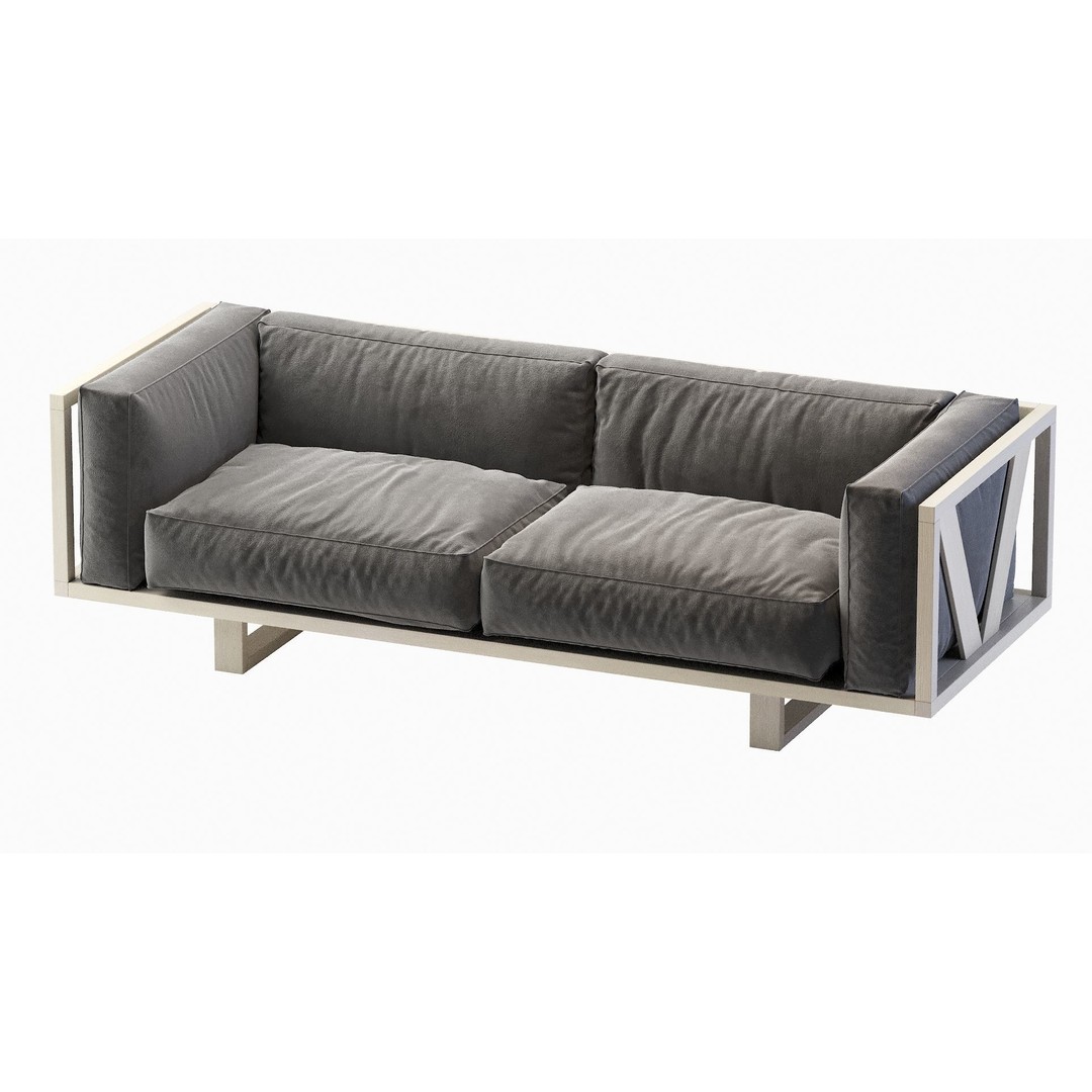 Ej555 Frame Sofa 3D Model – Modern Design, PBR Textures, OBJ/FBX - View 7