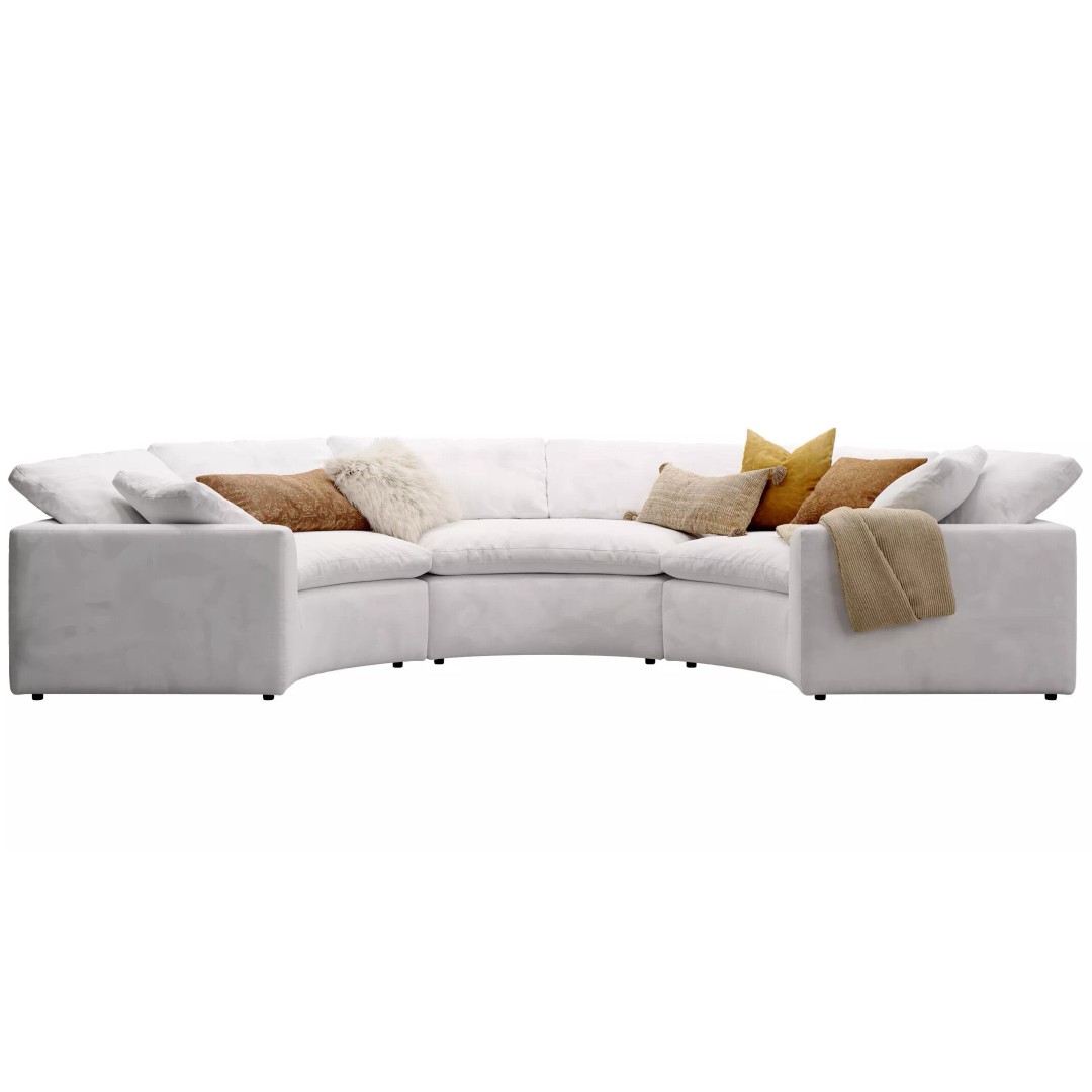 Cloud Semicircle Sofa 3D Model – Curved Modular Design, FBX & OBJ - View 11