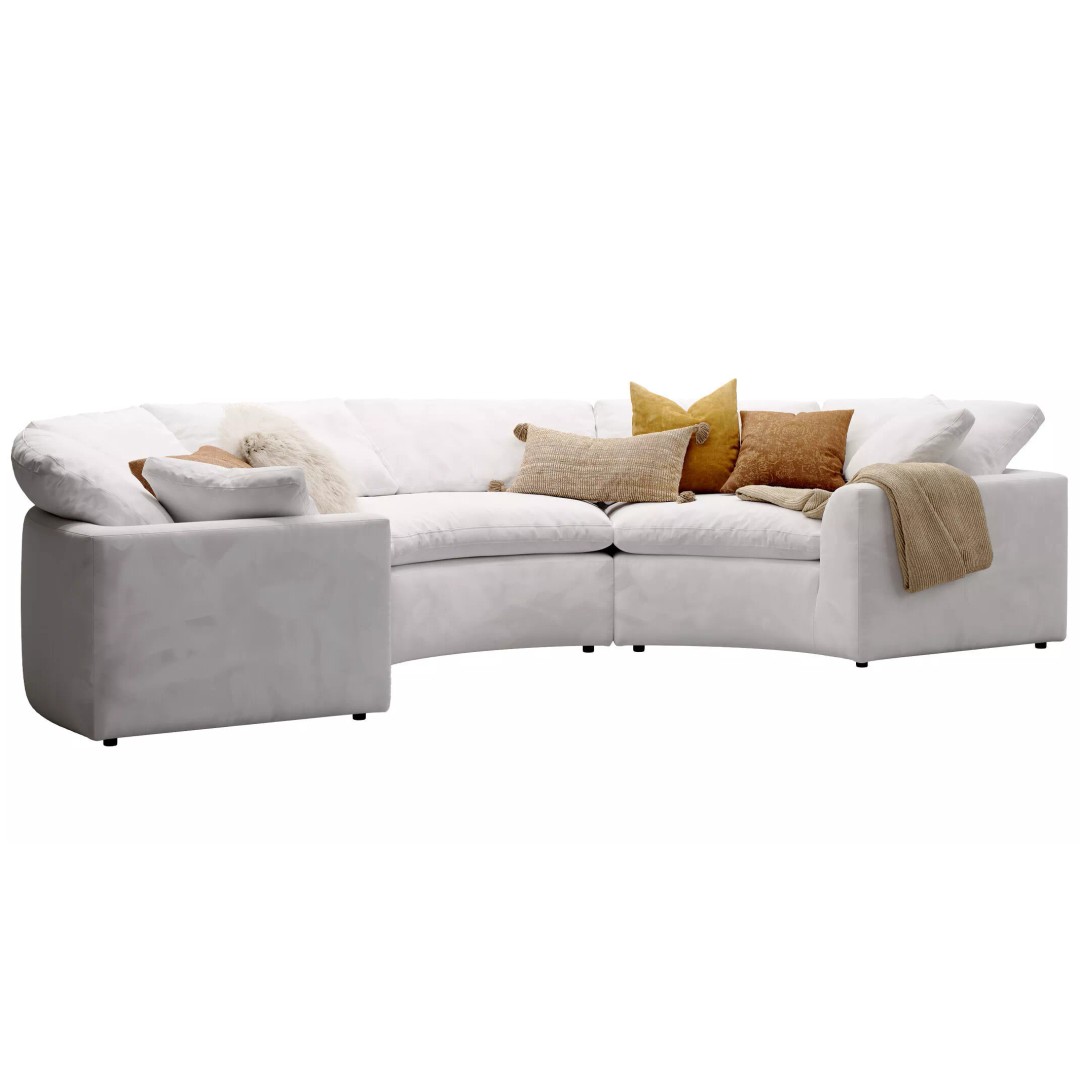 Cloud Semicircle Sofa 3D Model – Curved Modular Design, FBX & OBJ - View 12