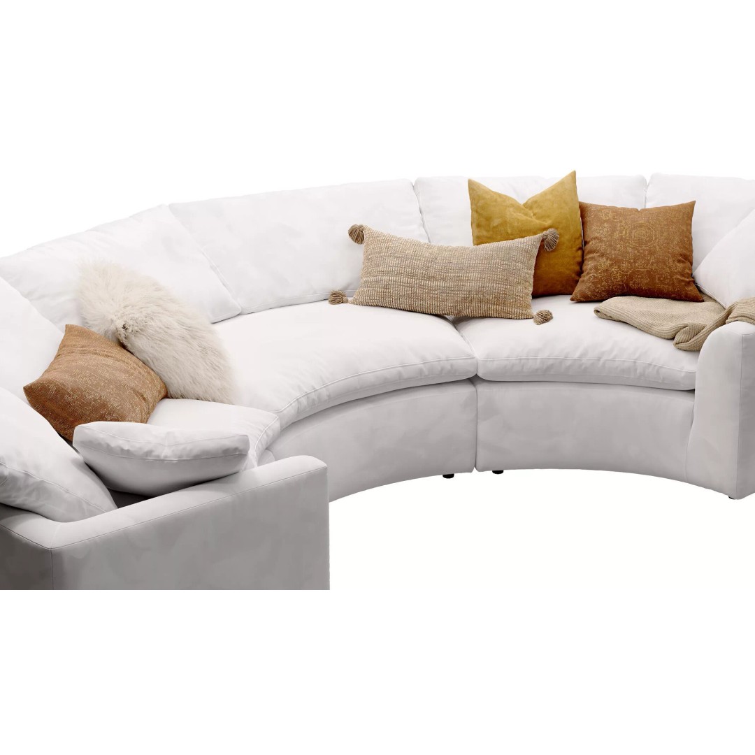Cloud Semicircle Sofa 3D Model – Curved Modular Design, FBX & OBJ - View 14