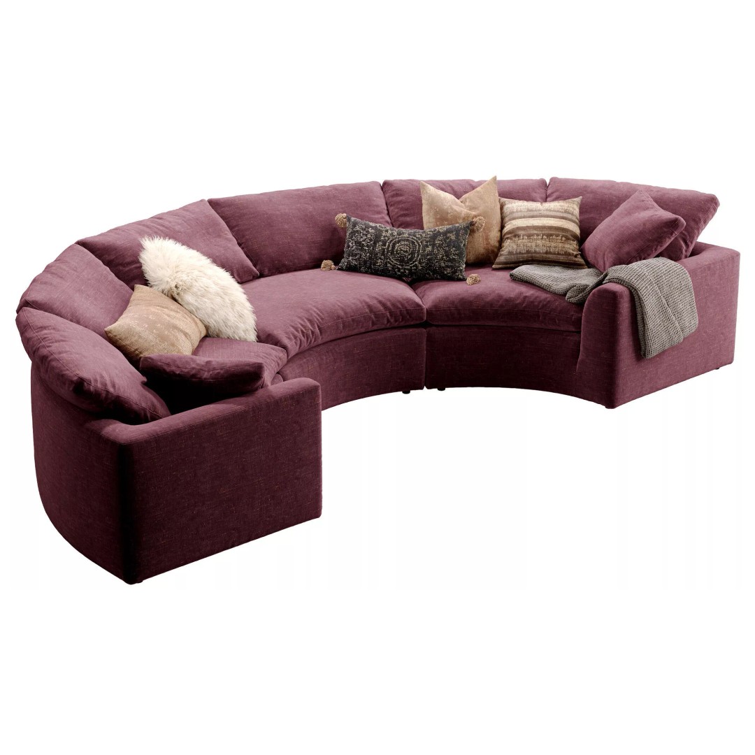 Cloud Semicircle Sofa 3D Model – Curved Modular Design, FBX & OBJ - View 7
