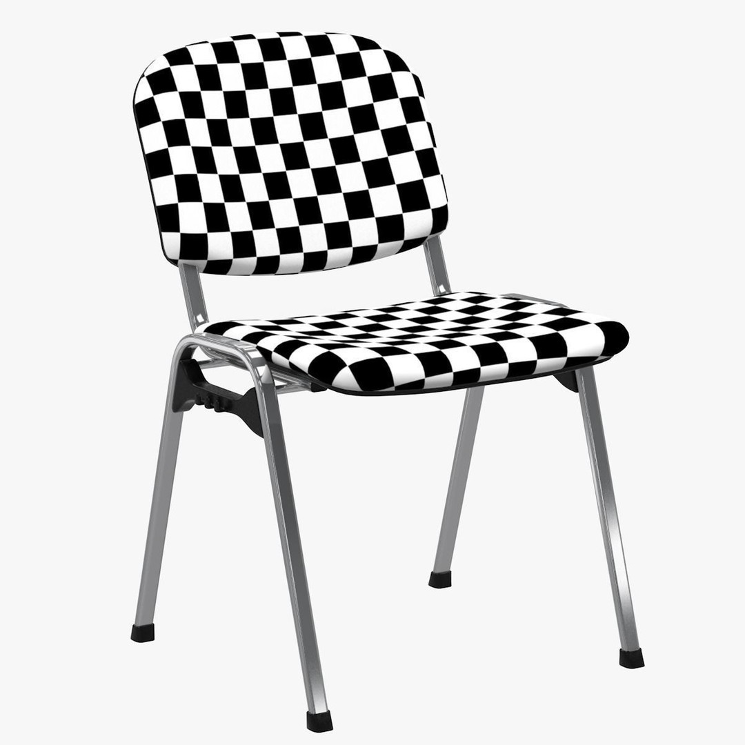 Conference Chair 3D Model – Visitor Style with Textures, FBX, OBJ
