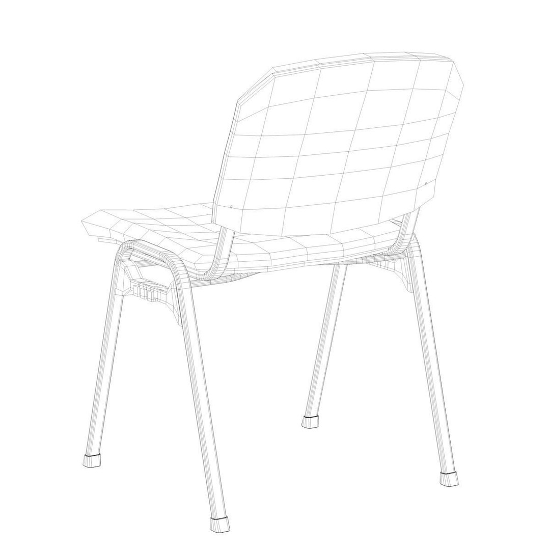 Conference Chair 3D Model – Visitor Style with Textures, FBX, OBJ - View 11
