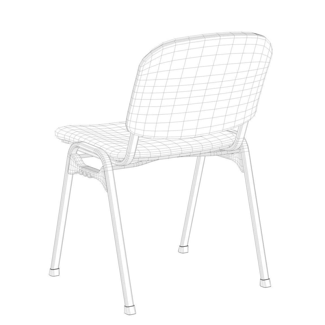 Conference Chair 3D Model – Visitor Style with Textures, FBX, OBJ - View 13