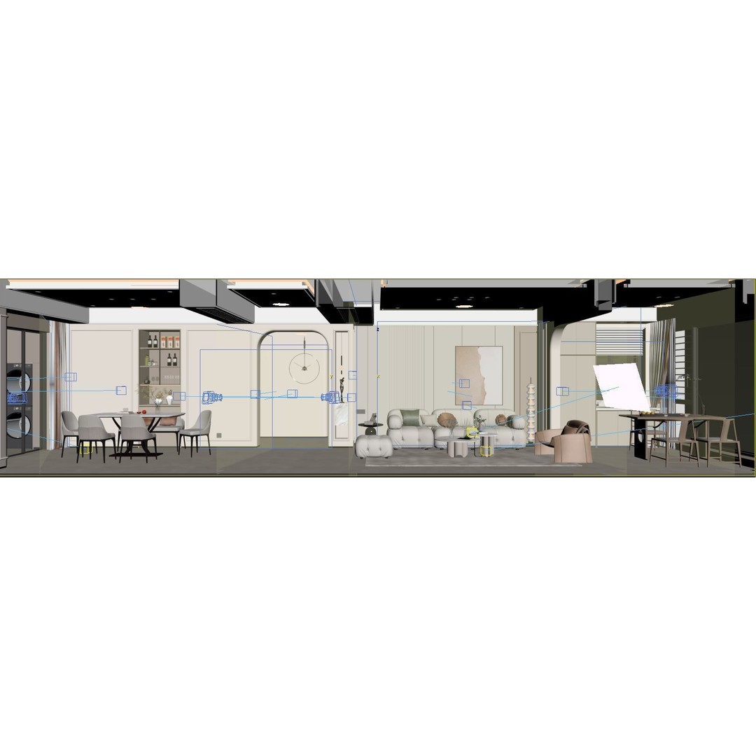 Modern House 3D Model – Low Poly Interior Design Asset, FBX