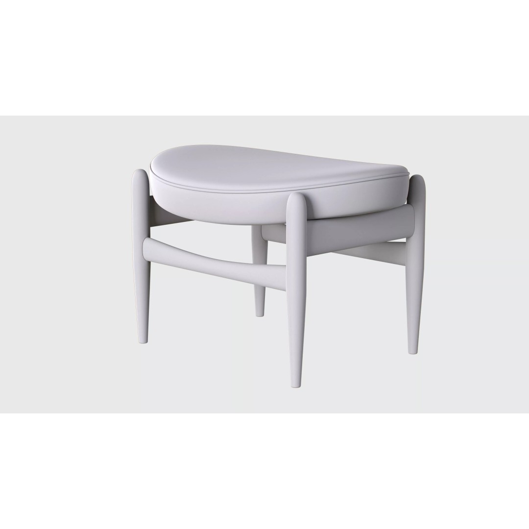 Ottoman Elizabeth 3D Model – Low Poly PBR Upholstered Furniture - View 10