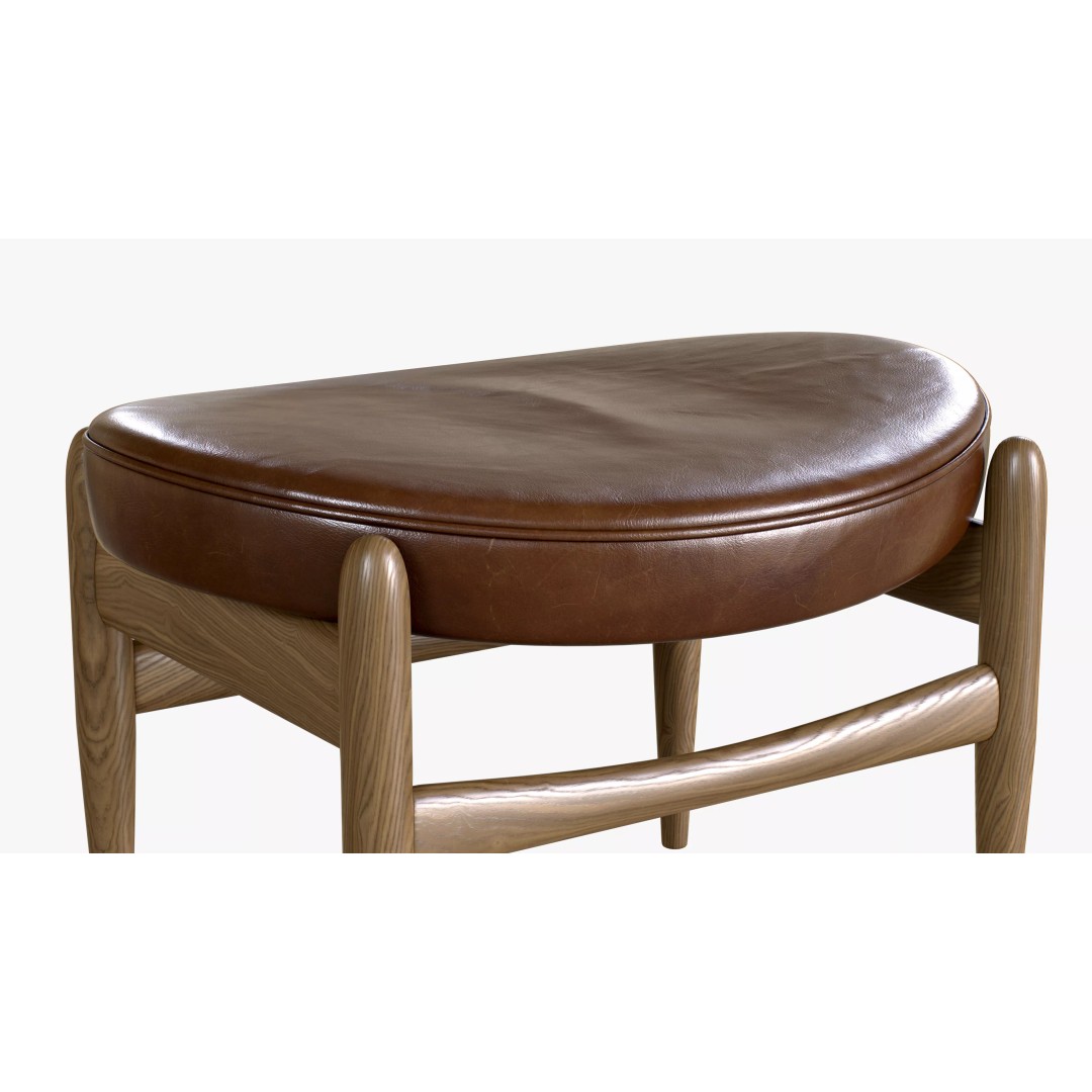 Ottoman Elizabeth 3D Model – Low Poly PBR Upholstered Furniture - View 5