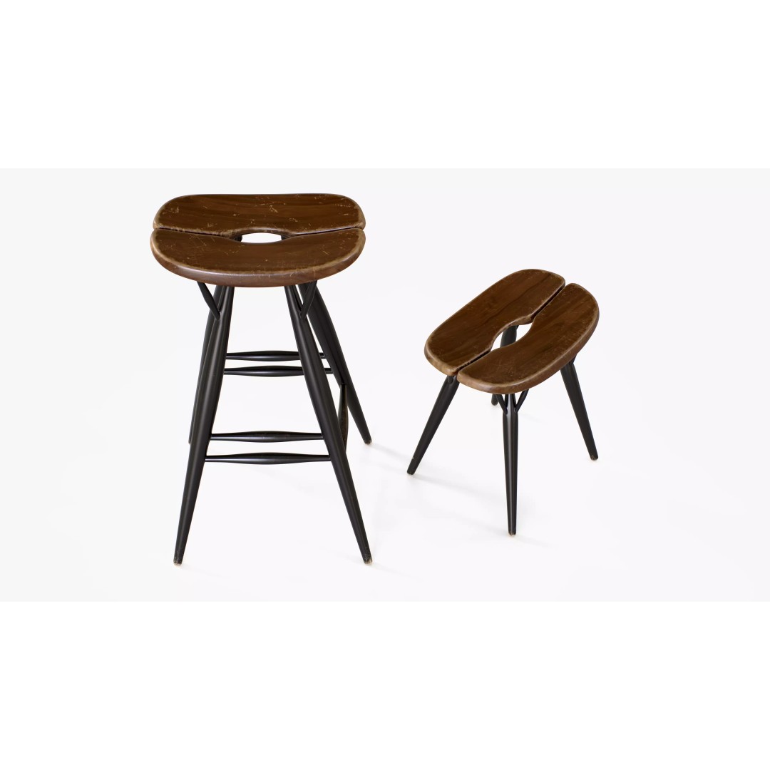 Artek Pirkka Stool 3D Model – Low Poly PBR Furniture Asset, FBX - View 4