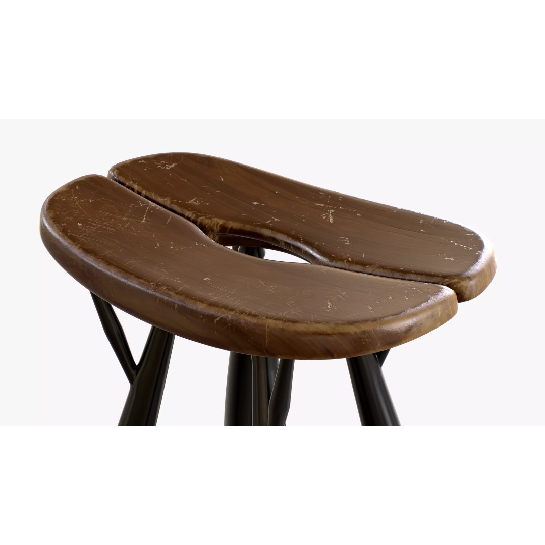 Artek Pirkka Stool 3D Model – Low Poly PBR Furniture Asset, FBX - View 5