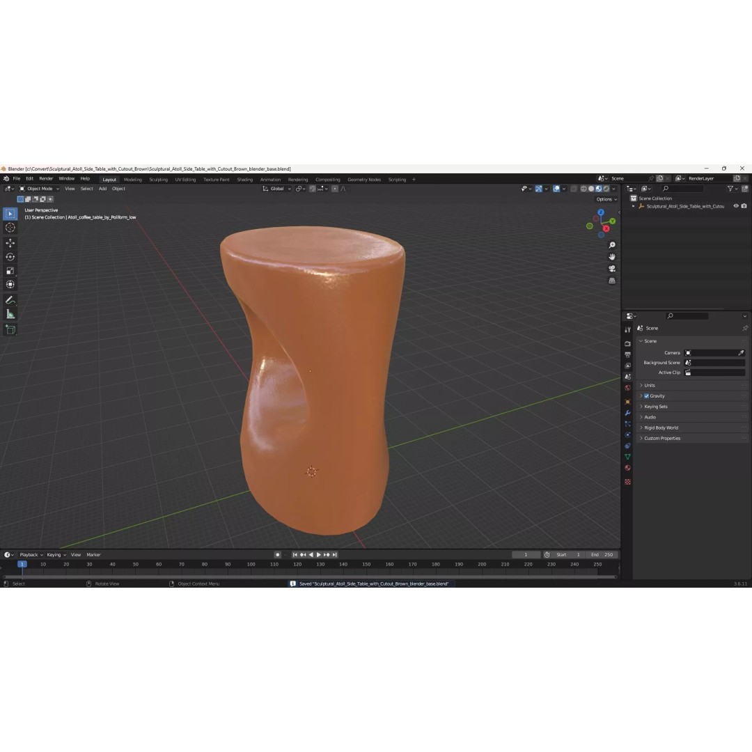 Sculptural Atoll Side Table 3D Model – Modern Designer Table, FBX - View 12