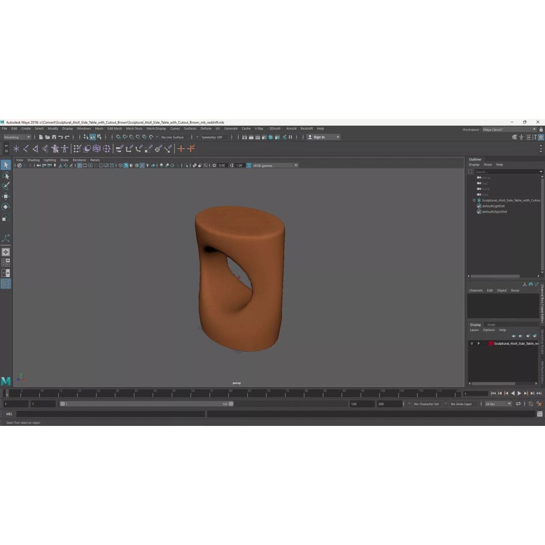 Sculptural Atoll Side Table 3D Model – Modern Designer Table, FBX - View 13