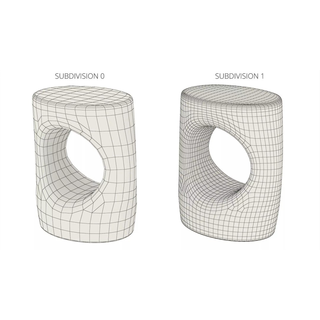 Sculptural Atoll Side Table 3D Model – Modern Designer Table, FBX - View 7